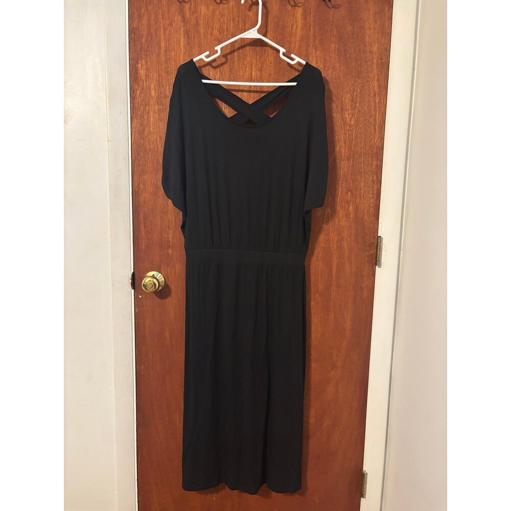 G by Giuliana EcoLuxe Knit Dress Black Size Large Sz LG